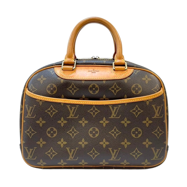 【二手名牌BRAND OFF】LOUIS VUITTON LV 路易威登 棕色 原花 PVC塗層帆布 Trouville 小珍包 手提包 M42228