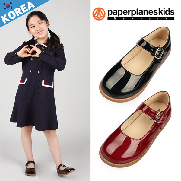 童鞋 PAPERPLANES紙飛機 韓國空運 魔鬼氈設計 裝飾釦帶 兒童亮面娃娃鞋【B7909205】2色