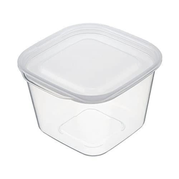小禮堂 INOMATA 塑膠方形可微波雙層保鮮盒 900ml (透明款) 4905596-181767 product thumbnail 2