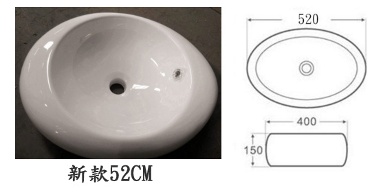 【麗室衛浴】簡約 個性 鵝蛋造型 D-488 檯上盆68CM 另售88CM/52CM product thumbnail 5