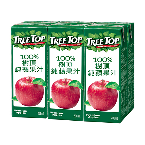 樹頂TreeTop100%蘋果汁200ml x6入【愛買】 product thumbnail 2