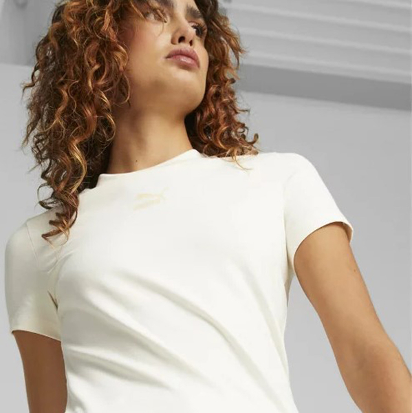 PUMA 短T 流行系列 CLASSICS 合身短袖T恤 米色 女 53561065