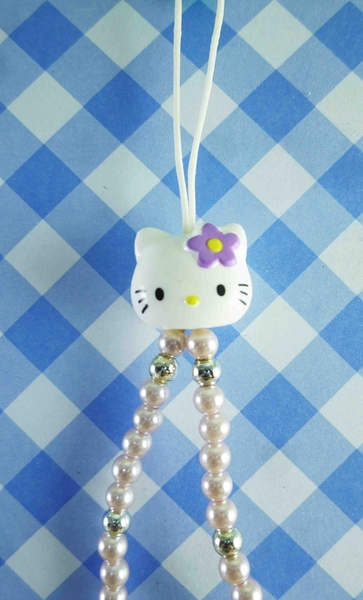 【震撼精品百貨】Hello Kitty 凱蒂貓~限定版手機吊鍊-珠珠紫