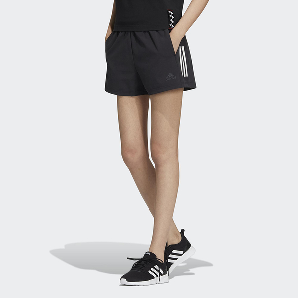 ADIDAS LOGO 女裝 短褲 休閒 健走 再生材質 兩側口袋 黑【運動世界】HF2470 product thumbnail 3