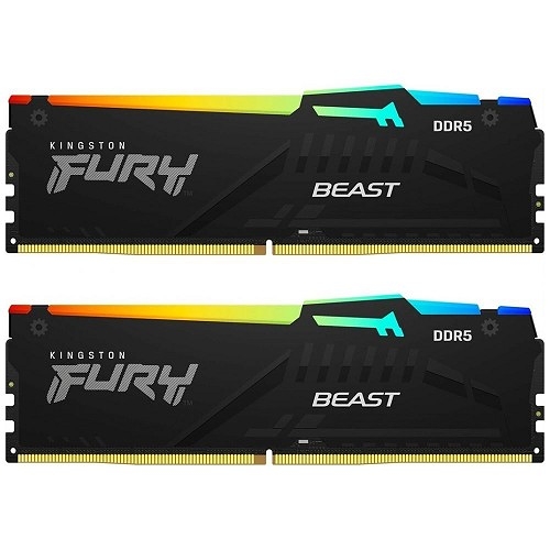 Kingston 金士頓 FURY Beast RGB DDR5 CL36 5200 32GB(16Gx2) 桌機記憶體 KF552C36BBEAK2-32