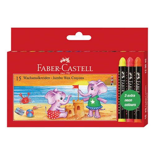 Faber-Castell 輝柏 長鼻象粗芯蠟筆-15色 NO.120045