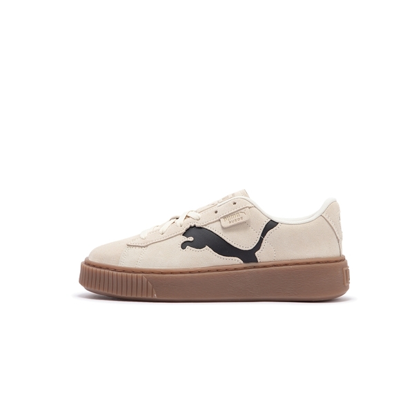 PUMA Suede Platform Cutout Wns 麂皮 米白黑 休閒鞋 運動 女 穿搭 39723302