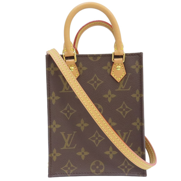 【二手名牌BRAND OFF】LOUIS VUITTON LV 路易威登 棕色 PVC塗層帆布 Petit Sac Plat 肩背包 M81295