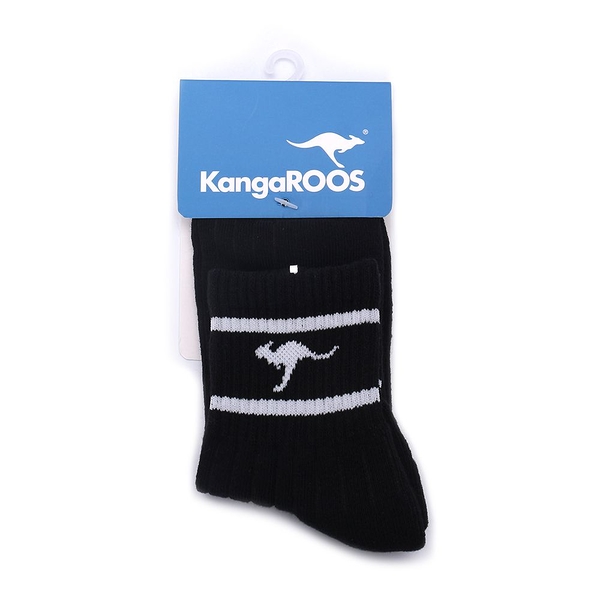 KANGAROOS 經典線條1/2襪 黑 KA32490