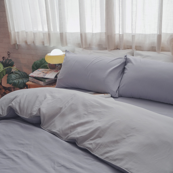 紫丁香 Q1雙人加大薄床包三件組 新纖維萊賽爾 棉床本舖