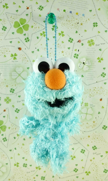 【震撼精品百貨】Sesame Street_芝麻街~絨毛鎖圈-藍