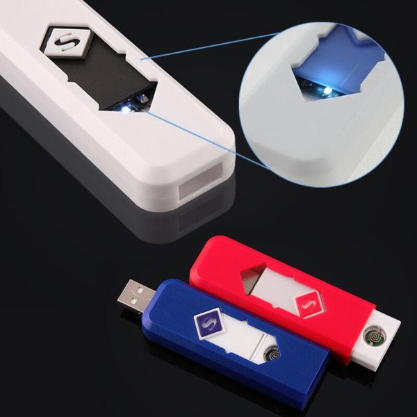 【DF228】防風USB點煙器 防風電子點煙器 攜帶型藍光充電式打火機 小夜燈 EZGO商城