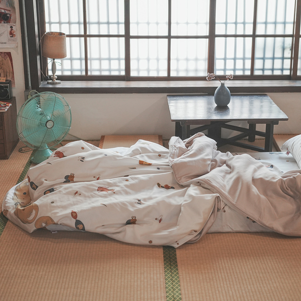 天絲(100支)床組 星際喵子▻禮盒包裝◅歐規雙人床包三件組150x200cm 台灣製 棉床本舖