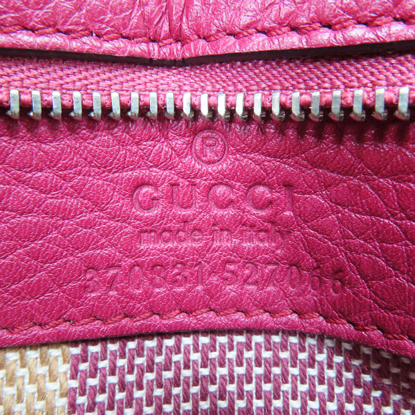 【二手名牌BRAND OFF】 GUCCI 古馳 桃紅色 牛皮 Bamboo Daily 兩用包 370831 product thumbnail 6