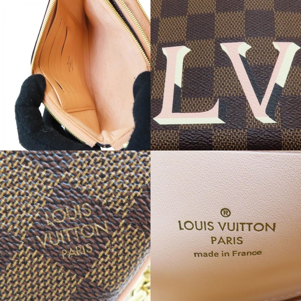 【二手名牌BRAND OFF】LOUIS VUITTON 路易威登 棕色 棋盤格 PVC塗層帆布 Double Zip Pochette 肩背包 N60254 product thumbnail 7