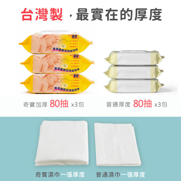 奇寶 加大加厚濕紙巾 (80抽/24包) MIT嬰兒護膚柔濕巾 1112 好娃娃 product thumbnail 4