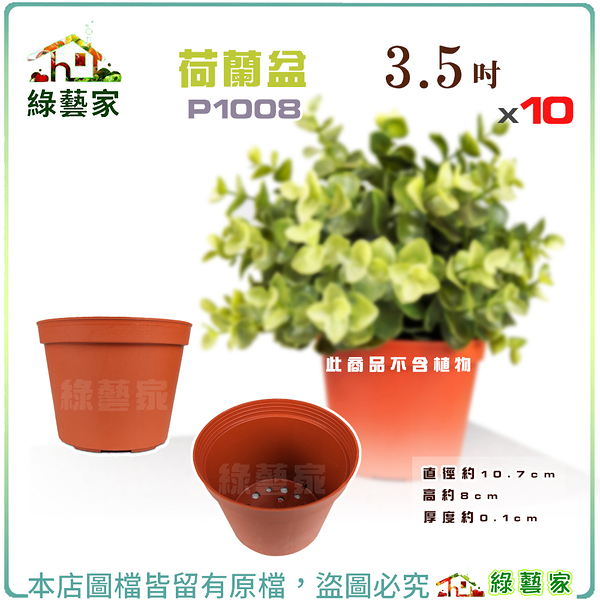 【綠藝家】3.5吋荷蘭盆 10個/組 盆栽 花盆 花器 荷蘭盆 耐衝撞 育苗