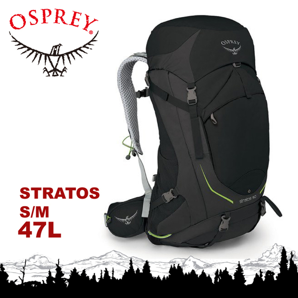 【OSPREY 美國 Stratos 50 S 男款 登山背包《黑》47L】雙肩背包後背包/登山/健行/旅行