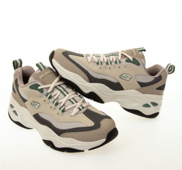 SKECHERS D'LITES 4.0 男款 棕綠色 透氣 運動 慢跑鞋 237226TPMT【KAORACER】 product thumbnail 3