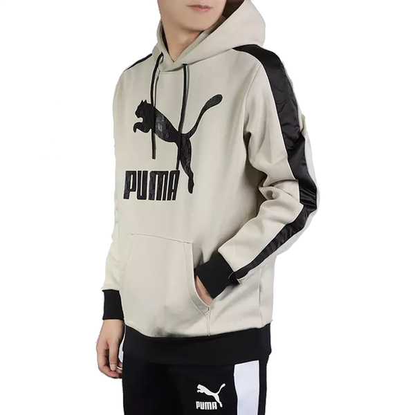 Puma Luxe 男 米白 連帽上衣 長袖 棉質 帽T 流行系列 運動 休閒 法國毛圈 棉T 長袖 59673932 product thumbnail 3