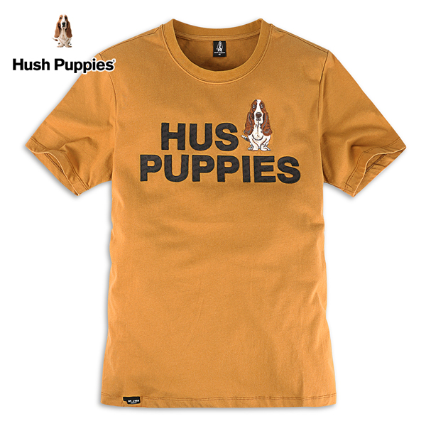 Hush Puppies T恤 男裝霧面刻字刺繡狗短袖T恤