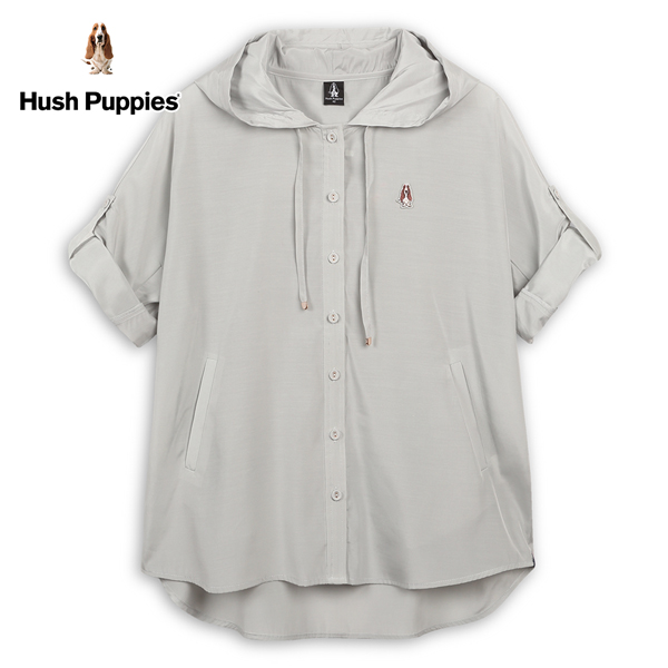 Hush Puppies 襯衫 女裝輕薄開襟寬袖連帽襯衫