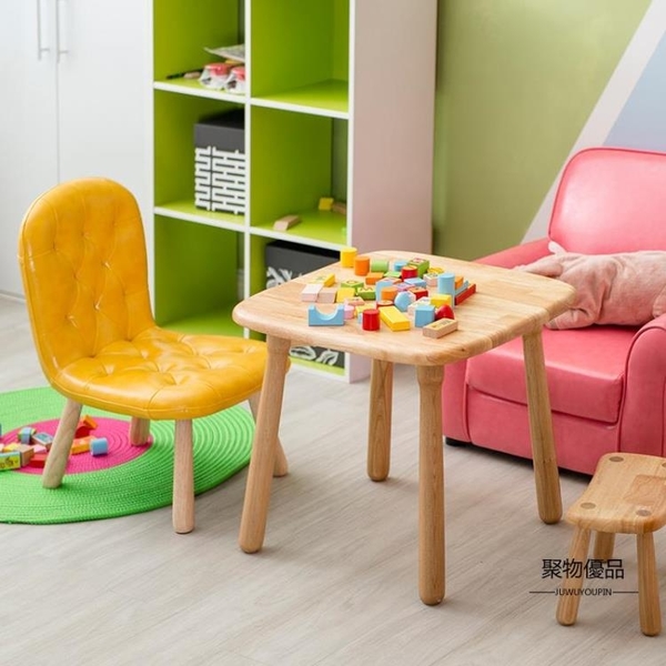 實木兒童椅寶寶椅矮凳幼兒園寫字椅學習小椅子家用靠背沙發椅【聚物優品】