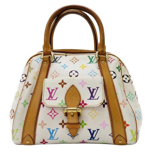 【二手名牌BRAND OFF】LOUIS VUITTON LV 路易威登 白彩 PVC塗層帆布 Priscilla 手提包 M40096