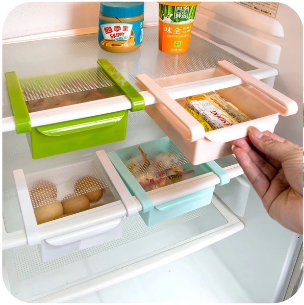 隔板層整理收納架 冰箱保鮮 收納架 廚房 創意 抽動式 儲物 置物 冰箱 【Q046】MY COLOR