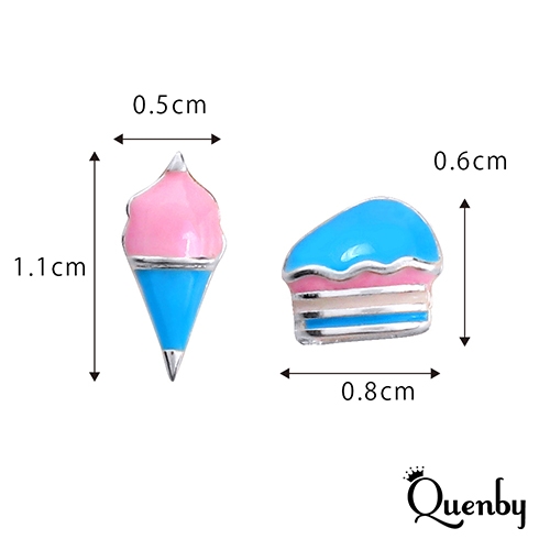 Quenby 送禮 母親節 韓系平價飾品 925純銀 小巧精緻漢堡冰淇淋貼耳耳環/耳針 product thumbnail 6