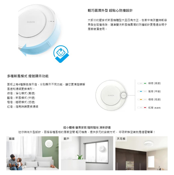 【SUNON 建準】 雙流新風機 進風型 AHR10T00 換氣扇 排氣扇 通風扇 進風扇 空氣循環扇 抽風扇 product thumbnail 6