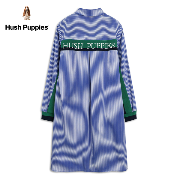 Hush Puppies 襯衫 女裝配色羅紋品牌刺繡直條紋襯衫 product thumbnail 5