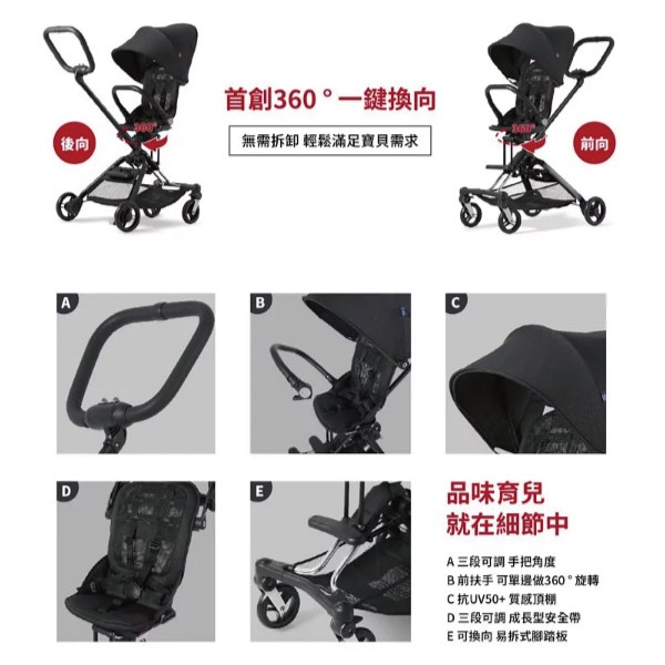 英國 unilove On The Go馬奇車 成長型輕便推車-黑色【佳兒園婦幼館】 product thumbnail 8