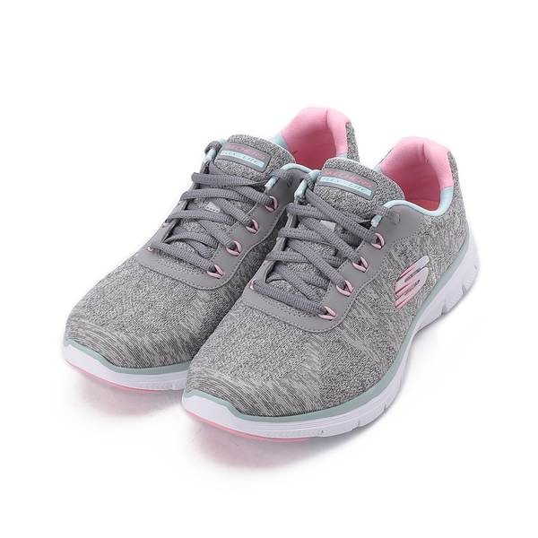 SKECHERS FLEX APPEAL 4.0 寬楦綁帶運動鞋 灰藍 149570WGYMN 女鞋