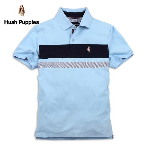 Hush Puppies POLO衫 男裝休閒配色剪接小狗標短袖POLO衫 product thumbnail 2