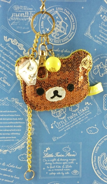 【震撼精品百貨】Rilakkuma San-X 拉拉熊懶懶熊~手機吊飾_亮片_臉