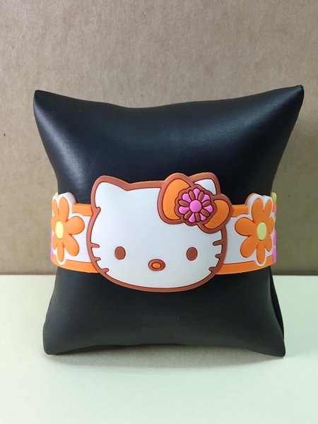 【震撼精品百貨】Hello Kitty 凱蒂貓~手環/手鍊-橡膠材質-橘花造型