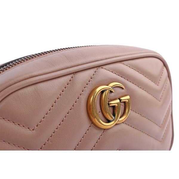 【GUCCI】Marmont mini款方型側背鍊包(藕粉) 448065 DTD1T 5729