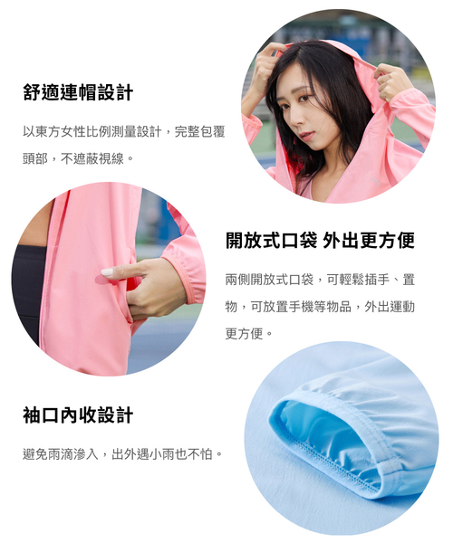 【iFit 愛瘦身】Fitty 輕量防潑水連帽機能外套 寶貝藍 寶貝粉 S-XL product thumbnail 5