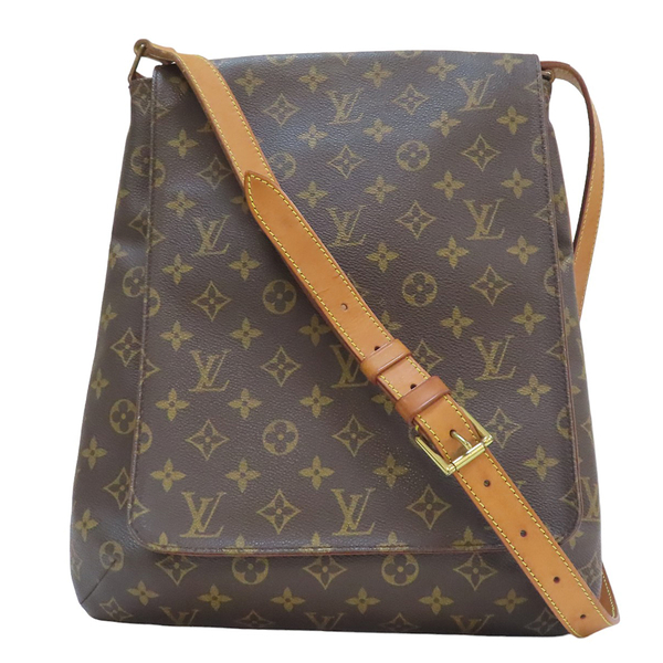 【二手名牌BRAND OFF】LOUIS VUITTON LV 路易威登 原花 棕色 PVC塗層帆布 Musette 王菲 肩背包 M51256