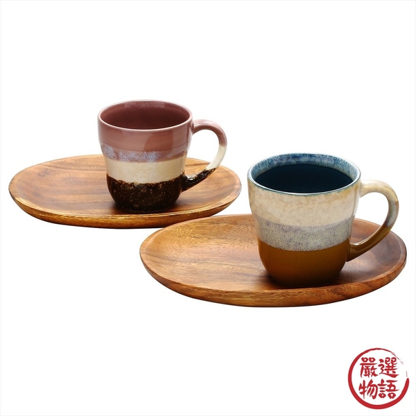 日本製 Glaze Works 馬克杯托盤組 兩組入 350ml 木盤 美濃燒 對杯 夫妻杯 送禮 Glaze Works 馬克杯托盤組 product thumbnail 2