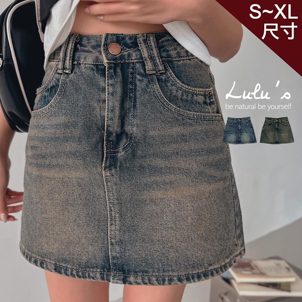 LULUS/復古刷色時髦牛仔短裙S-XL２色【A05240046】