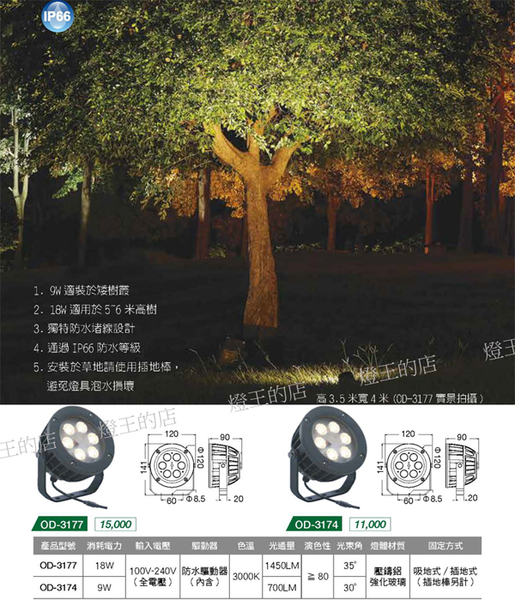 【燈王的店】舞光 LED 9W 投射燈 洗牆燈 洗柱燈 照樹燈 OD-3174 product thumbnail 2