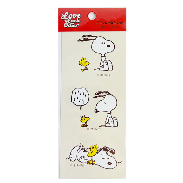 小禮堂 Snoopy 透明裝飾貼紙 (米對話款) 4521417-299857