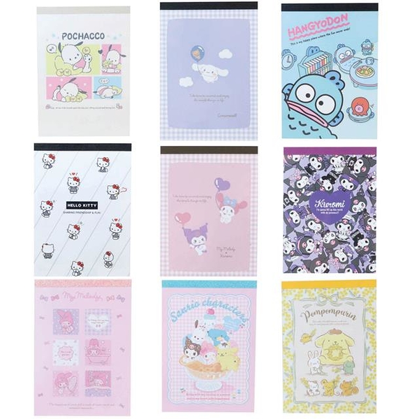 小禮堂 Sanrio 三麗鷗 A6便條本 Kitty 美樂蒂 酷洛米 布丁狗 大耳狗 帕帢狗