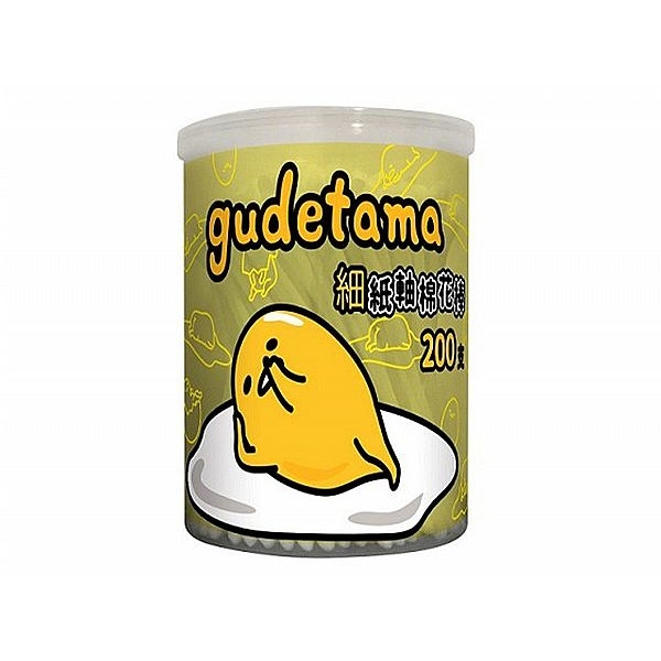 Gudetama 蛋黃哥 細紙軸棉花棒200支(罐) 三麗鷗Sanrio授權【小三美日】