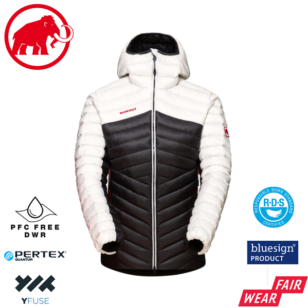 【MAMMUT 瑞士 女 BroadPeakINHoodedJacket 防潑水連帽羽絨外套《黑/紅》】1013-00350