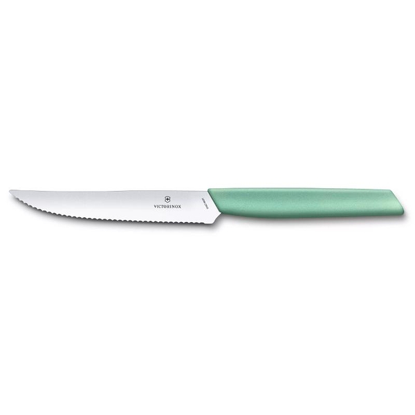 【Victorinox 瑞士維氏】SWISS MODERN 牛排刀 12cm-綠(6.9006.12W41)