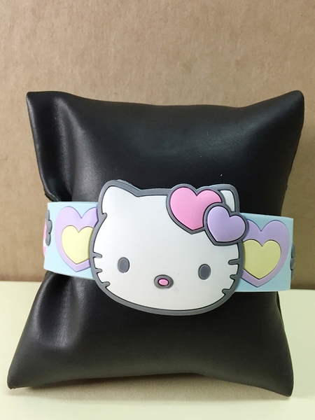 【震撼精品百貨】Hello Kitty 凱蒂貓~手環/手鍊-橡膠材質-藍花造型