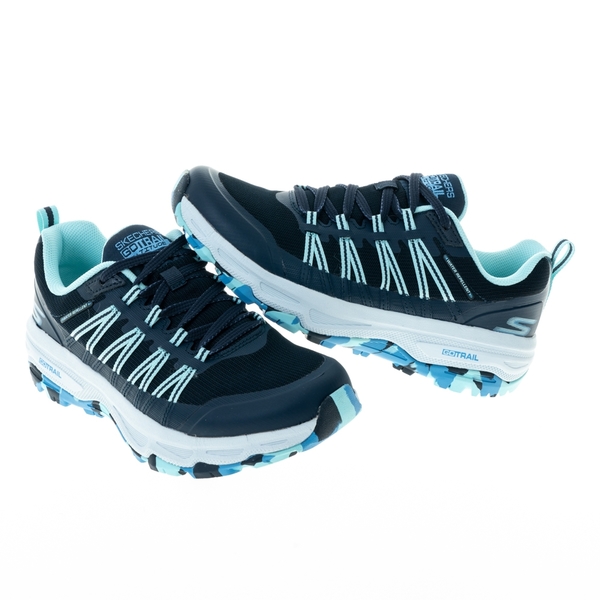 Skechers Go Run Trail Altitude 越野跑鞋 女鞋 藍灰 防潑水 運動 戶外 128222NVAQ product thumbnail 4